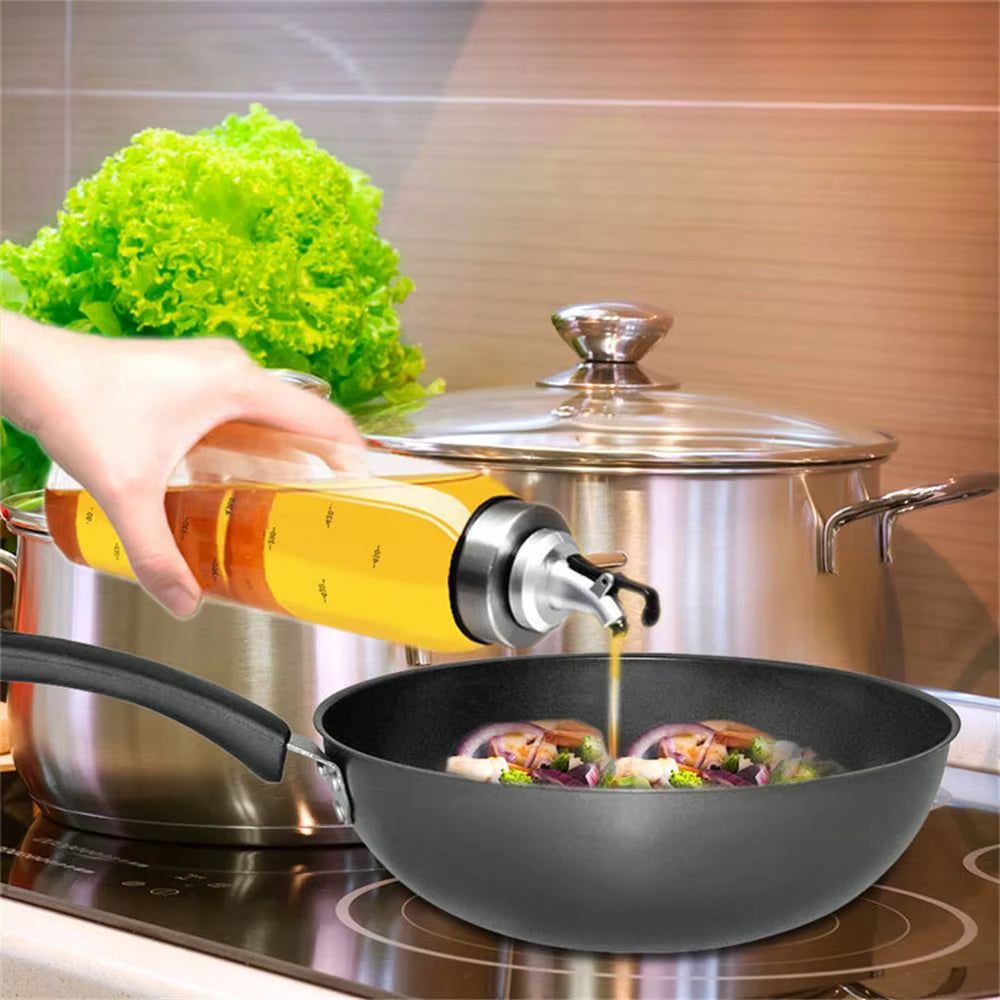 Bouteille distributrice d'huile et de vinaigre en verre de qualité supérieure | Bouteille d'assaisonnement et de sauce de cuisine de 180ml/300ml/500ml | Rangement en verre étanche pour la cuisine