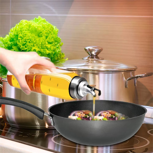Premium Glass Oil and Vinegar Dispenser Bottle | 180ml/300ml/500ml Cooking Seasoning & Sauce Bottle | Leak-Proof Glass Storage for Kitchen