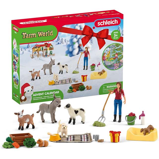 Schleich Farm World Advent Calendar – 24 Surprise Farm Animal Toys for Boys &amp; Girls, Perfect Holiday Gift