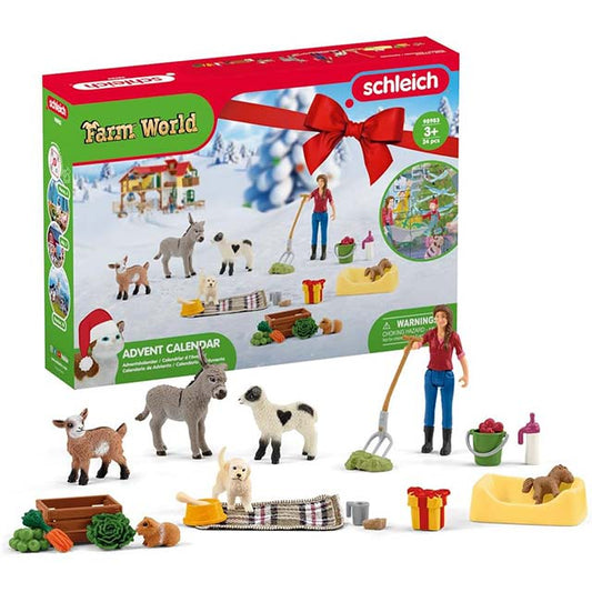 Schleich Farm World Advent Calendar – 24 Surprise Farm Animal Toys for Boys &amp; Girls, Perfect Holiday Gift