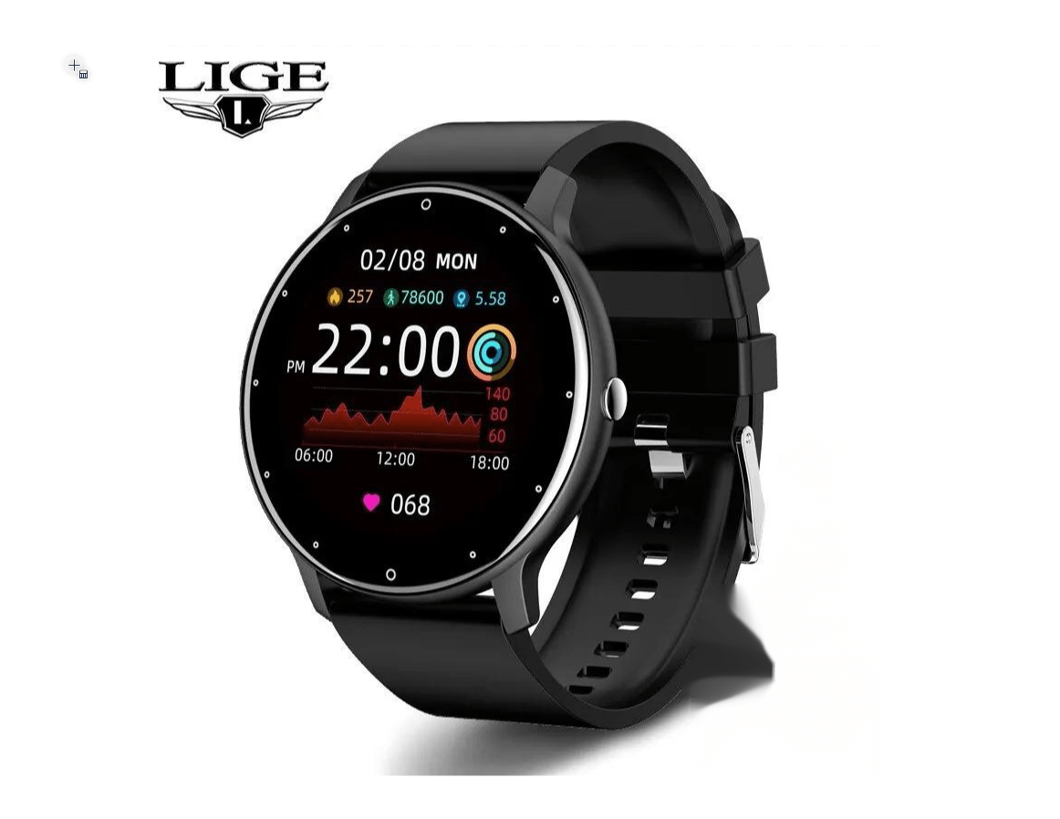 Nouvelle montre connectée pour hommes et femmes - Suivi d'activité en temps réel, moniteur de fréquence cardiaque, montre de sport pour Android et iOS