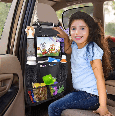 Organisateur de siège arrière de voiture avec support pour tablette – Poche de rangement automatique et protection de voyage