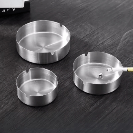 Cendrier rond en acier inoxydable
