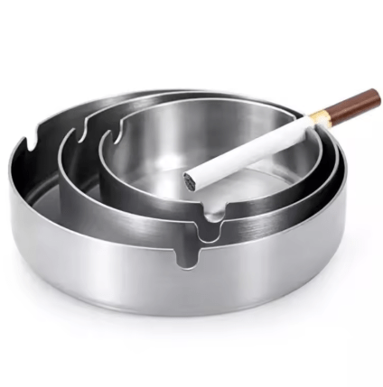 Cendrier rond en acier inoxydable