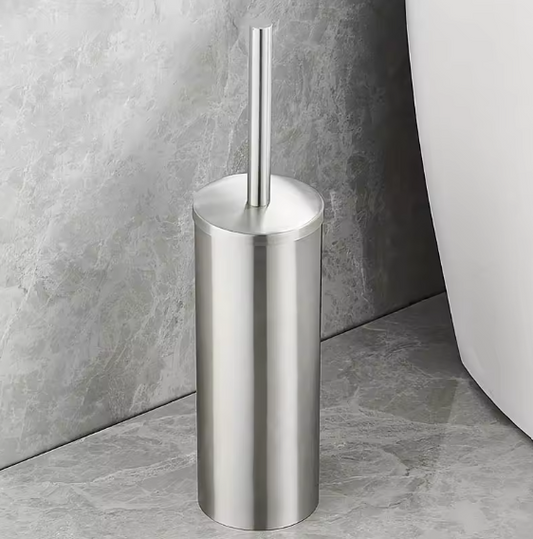 Stainless Steel Toilet Brush with Holder – Long Handle WC Cleaner Brush