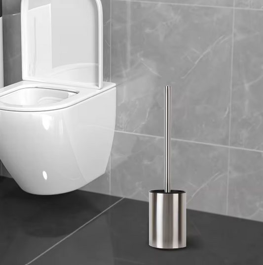 Stainless Steel Toilet Brush with Holder – Long Handle WC Cleaner Brush