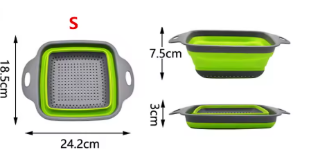Foldable Silicone Drain Basket for Fruits & Vegetables – Collapsible Washing Colander