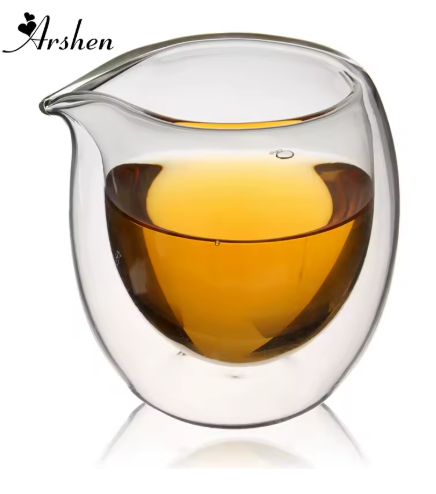 200ml Handmade Double Wall Glass Tea Cup – Heat Resistant Clear Kung Fu Tea & Coffee Cup