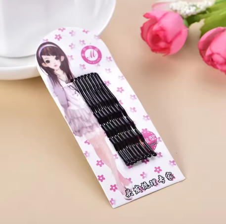 Épingles à Cheveux Simples en Alliage Noir – Barettes Classiques avec Embouts Ronds pour une Coiffure Sûre et Élégante