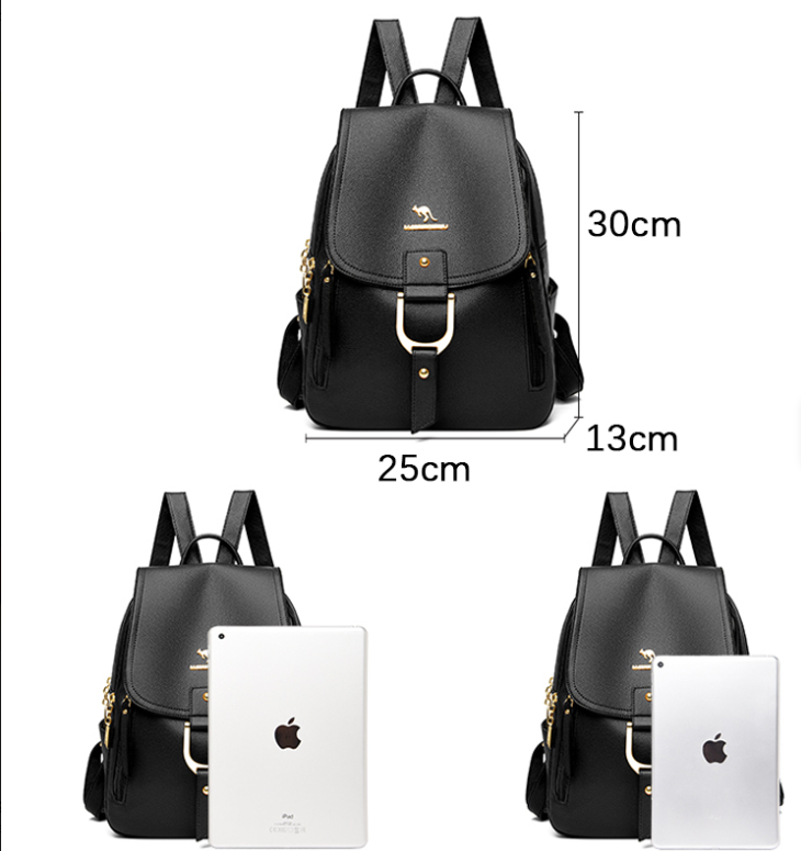 Women’s PU Leather Backpack – Stylish Multifunction Travel & School Shoulder Bag for Girls