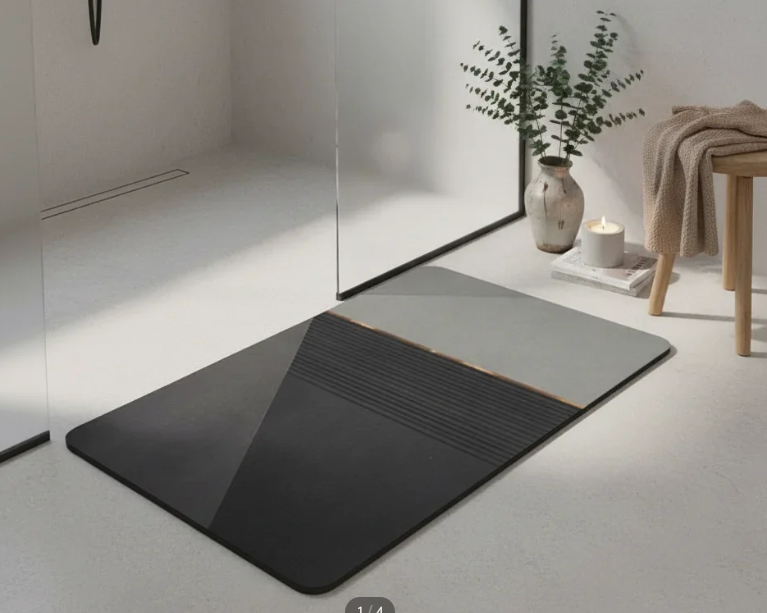 Rectangular Absorbent Anti Slip Rubber Quick Dry Bath Mat (EGM055)