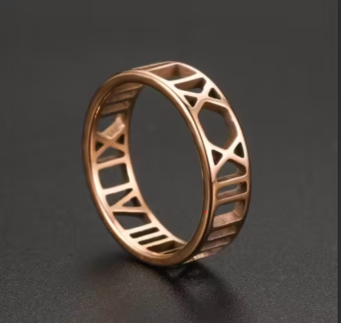 خاتم كلاسيكي بأرقام رومانية مقاس 6 مم (EGR009)