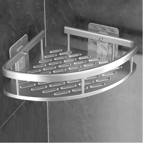 Étagère de Douche d'Angle à Tension en Acier Inoxydable – Organiseur de Salle de Bain Mural pour Articles de Toilette et Accessoires