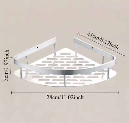 Étagère de Douche d'Angle à Tension en Acier Inoxydable – Organiseur de Salle de Bain Mural pour Articles de Toilette et Accessoires