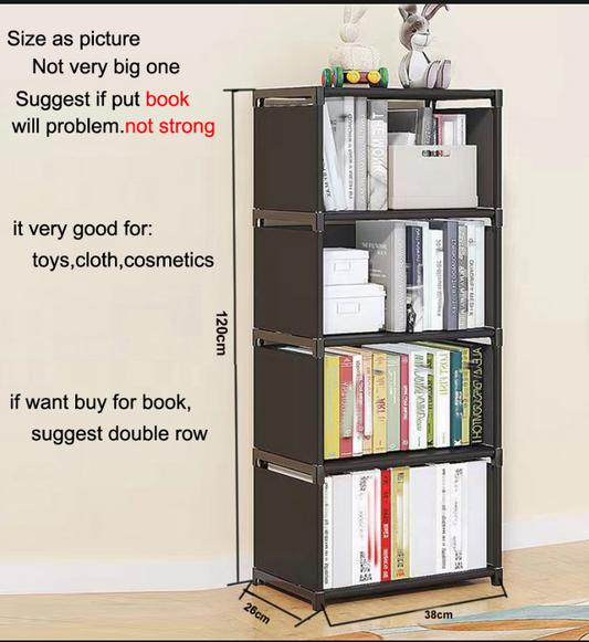 6-Layer Portable Storage Bookshelf with Dust-Proof Fabric Cover – Multipurpose DIY Book Rack & Organizer – Reinforced Metal Frame Standing Shelf for Home & Office (5/6 Tier)