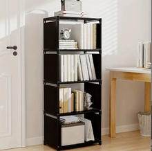 6-Layer Portable Storage Bookshelf with Dust-Proof Fabric Cover – Multipurpose DIY Book Rack & Organizer – Reinforced Metal Frame Standing Shelf for Home & Office (5/6 Tier)