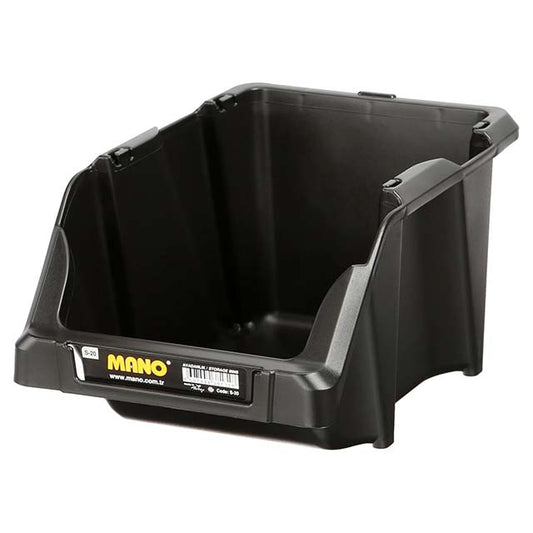 Screw BK 20 Black Stacking Box – 1 Piece Durable, Space-Saving Storage Solution