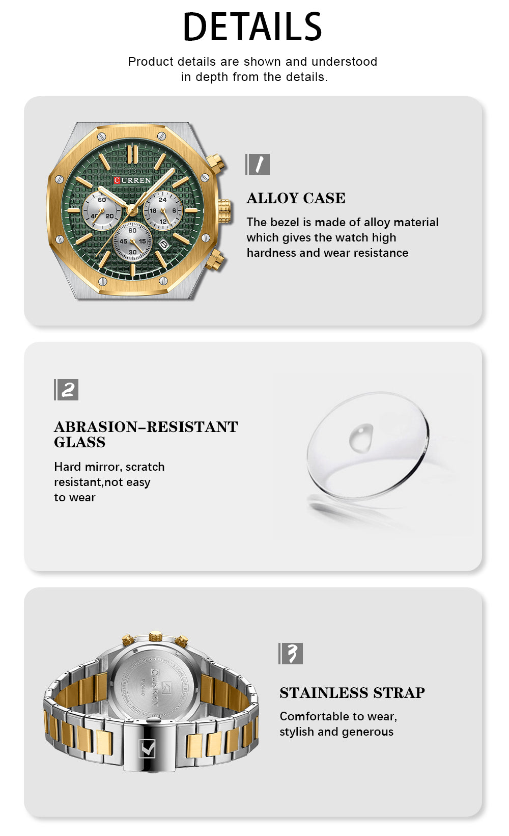 CURREN Casual Stainless Steel Chronograph Men Watch (CU8440)