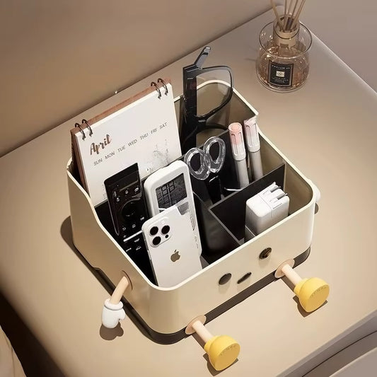 1pc Multifunctional Desktop Storage Box – Tiered Cosmetic Organizer Shelf – Countertop Display Case for Makeup, Skincare, and Office Supplies