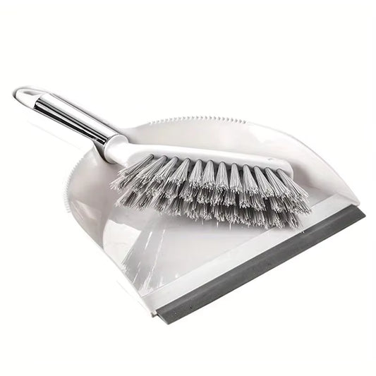 Desktop Mini Broom & Dustpan Set – Compact Household Shovel & Brush – Durable Plastic Cleaning Tool for Keyboards, Cars, and Small Messes (Green/White)