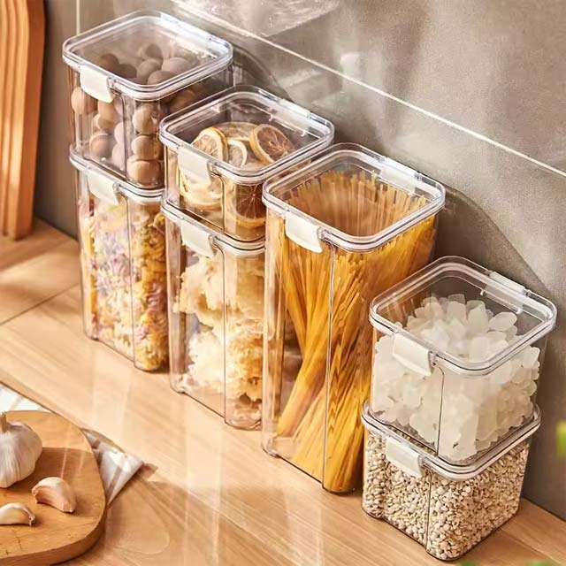 1PC Large Sealed Plastic Kitchen Grain Storage Jar – Moisture-Proof Organizer Box for Household Seasoning & Food Storage