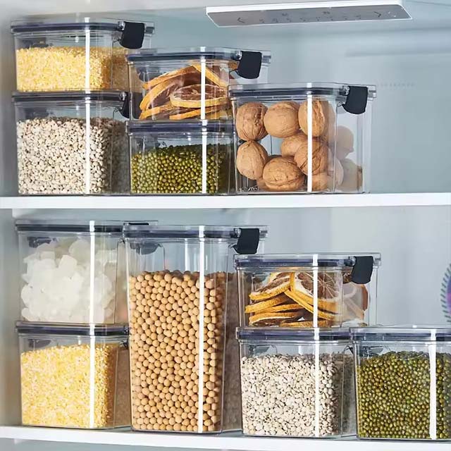 1PC Large Sealed Plastic Kitchen Grain Storage Jar – Moisture-Proof Organizer Box for Household Seasoning & Food Storage