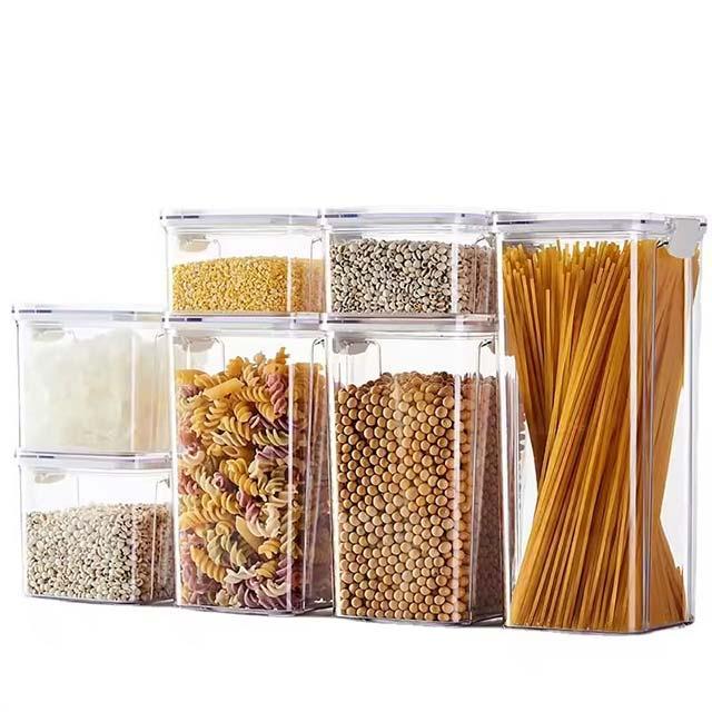 1PC Large Sealed Plastic Kitchen Grain Storage Jar – Moisture-Proof Organizer Box for Household Seasoning & Food Storage