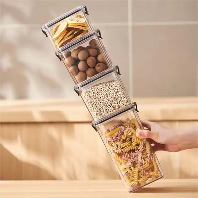 1PC Large Sealed Plastic Kitchen Grain Storage Jar – Moisture-Proof Organizer Box for Household Seasoning & Food Storage