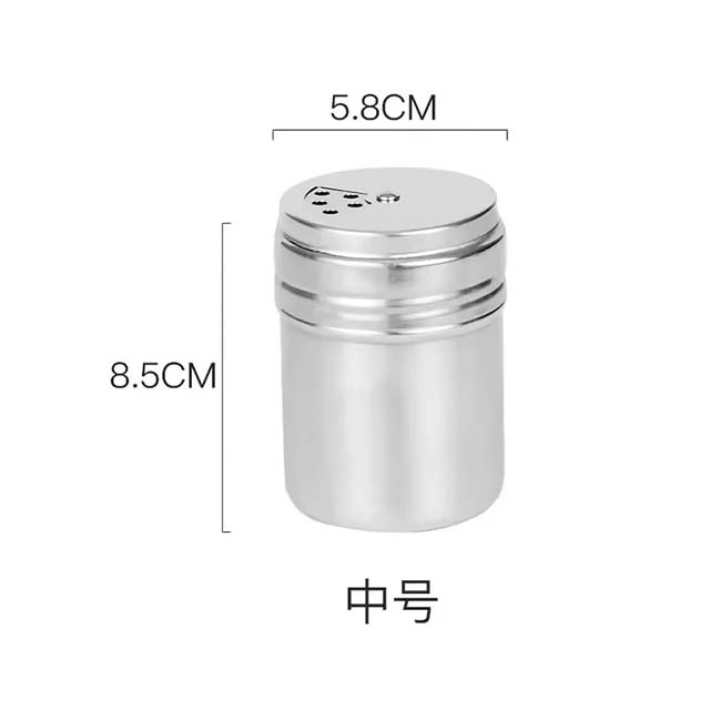 Multi-Purpose Stainless Steel Spice Jar – Rotating Cover Seasoning Shaker for Salt, Sugar & Pepper