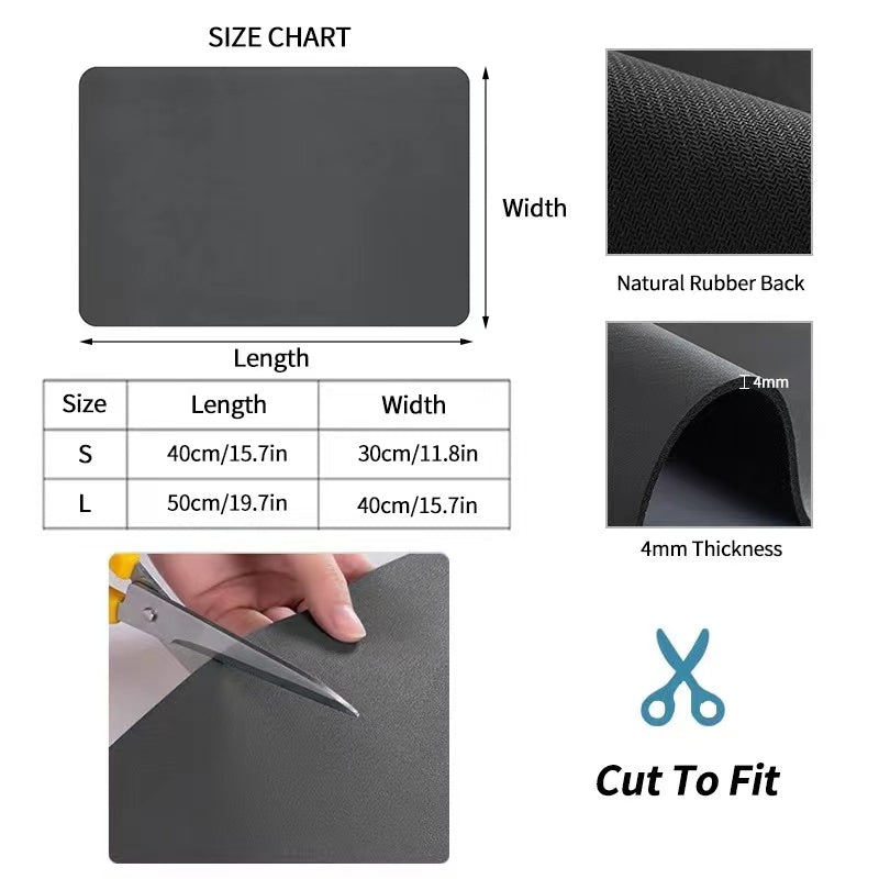 (40*50cm) Coffee Machine Placemat Kitchen Water Absorbent Pad Diatomite Drying Dishes Drain Mat for Kitchen Sink Countertop Protector