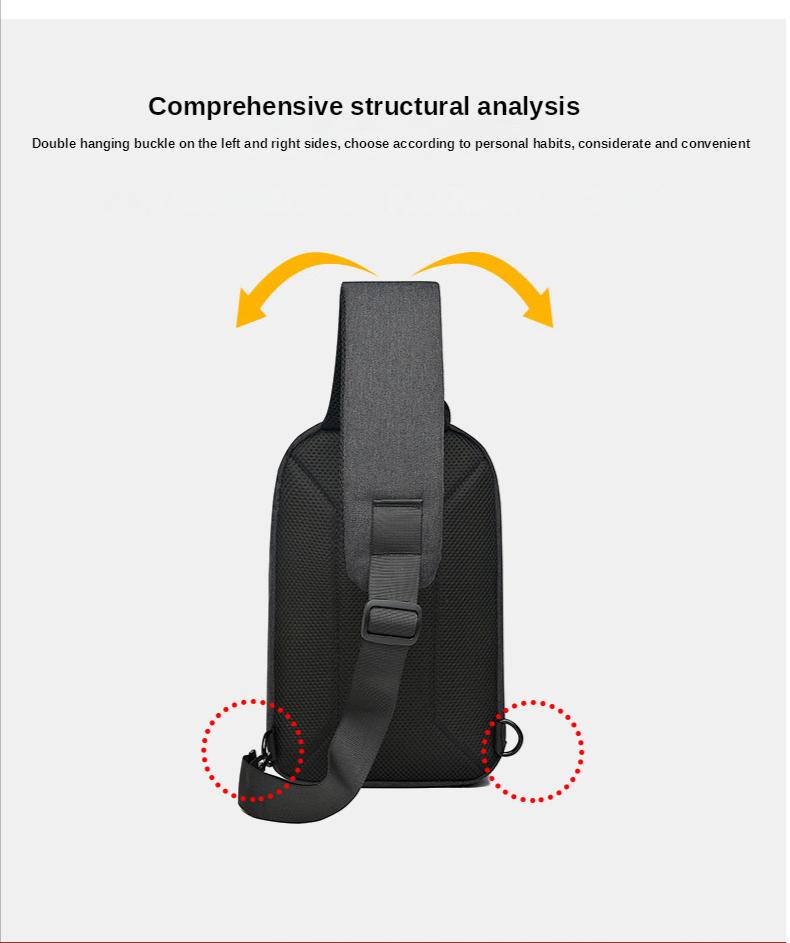 حقيبة كتف رجالية مقاومة للماء بسعة كبيرة مزودة بمنفذ USB (EGB248) 