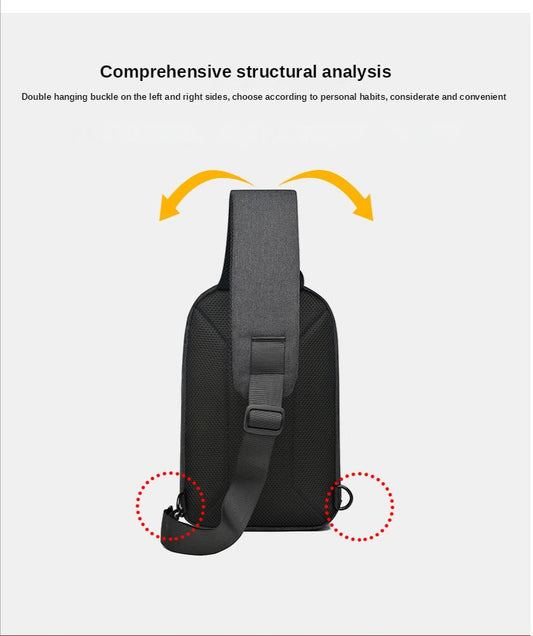 Sac bandoulière étanche USB grande capacité pour homme (EGB248) 