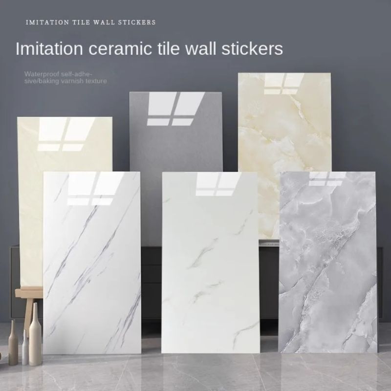 Self-Adhesive Marble Wall Tiles – 30cm x 60cm 3D Thickened PVC Stickers – Waterproof, Oil-Proof & Flame Retardant DIY Backsplash for Kitchen, Bathroom, and Home Decor