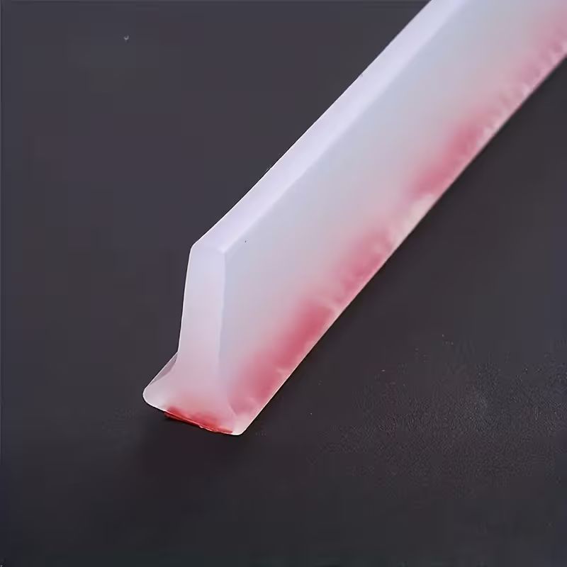 Self-Adhesive Silicone Water Barrier Strip – Flexible Bathroom & Kitchen Splash Guard – 1M Waterproof Sealing Strip for Shower Doors, Countertops, and Floor Wet-Dry Separation