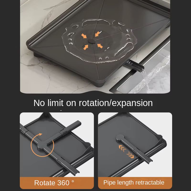 Self-Draining Kitchen Dish Rack – Multifunctional Foldable Bowl & Utensil Storage Organizer – Countertop Space-Saving Drainer for Dishes, Chopsticks & Cutlery