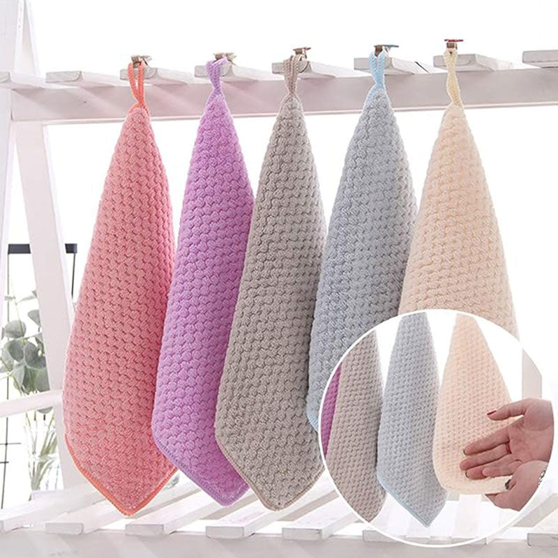 Serviettes de toilette super absorbantes | Serviettes douces en microfibre avec boucle de suspension | Séchage rapide et lavables en machine pour la cuisine et la salle de bain