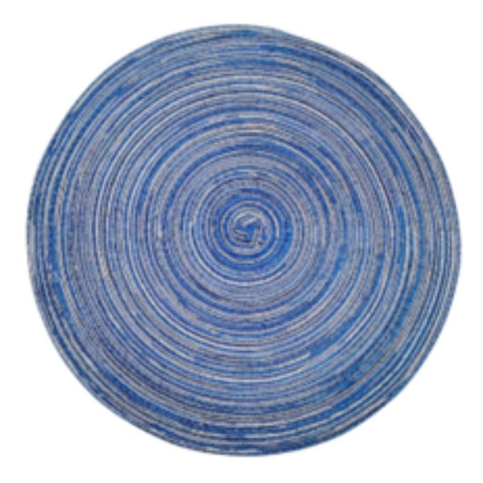 Round Washable Placemats – 34cm Heat-Resistant Fabric Mats – Rustic Circular Table Decor for Christmas, Weddings, and Daily Dining (Beige/Coffee/Gray/Blue)