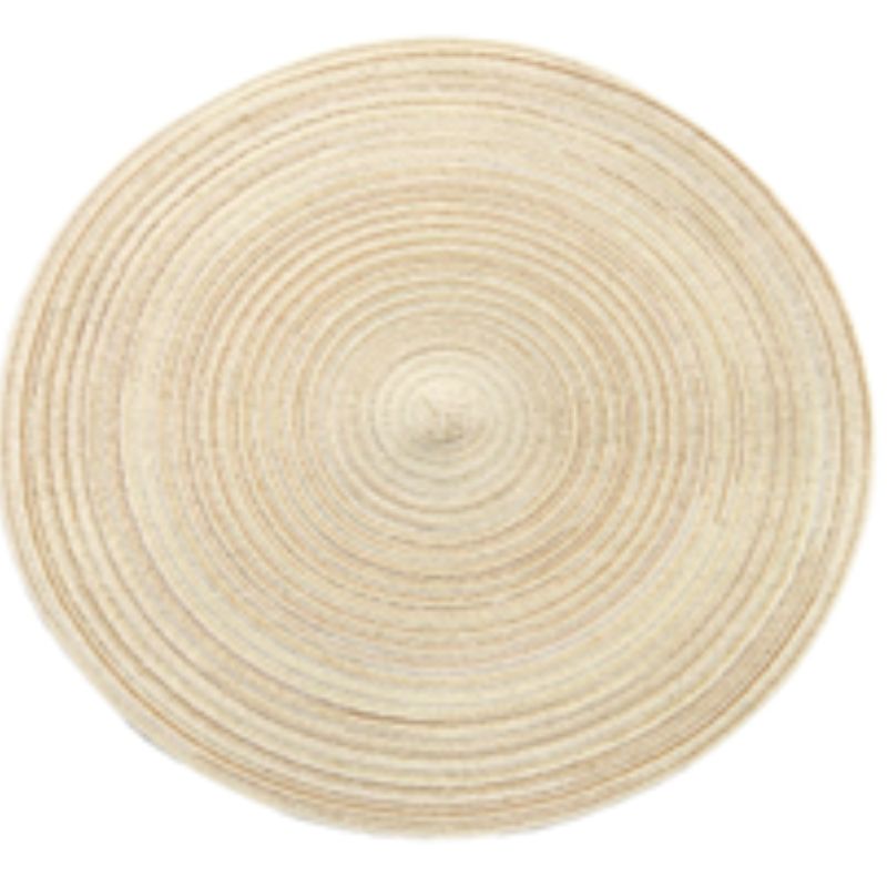 Sets de table ronds lavables – Napperons en tissu résistant à la chaleur de 34 cm – Décoration de table circulaire rustique pour Noël, mariages et repas quotidiens (beige/café/gris/bleu)