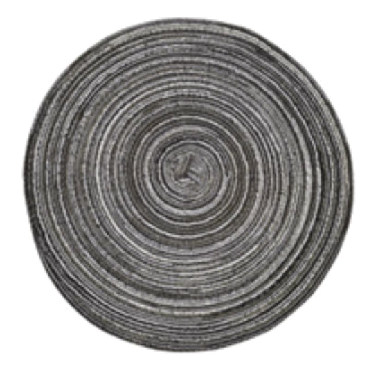 Round Washable Placemats – 34cm Heat-Resistant Fabric Mats – Rustic Circular Table Decor for Christmas, Weddings, and Daily Dining (Beige/Coffee/Gray/Blue)