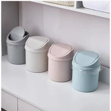 Mini Desktop Trash Can with Press-Top Lid – Small Portable Waste Bin for Bedroom, Office, and Vanity – Sleek Workspace Garbage Tube & Storage Box
