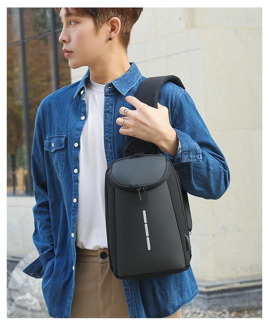 Sac bandoulière étanche USB grande capacité pour homme (EGB248) 