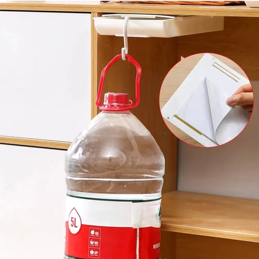 Hidden Under-Desk Storage Drawer – Self-Adhesive Slide-Out Organizer – Plastic Stationery & Cosmetics Tray for Home Office – Simple Sundries Holder (Gray/White)