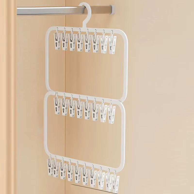 Séchoir multi-pinces pour chaussettes – Étendoir à linge amovible et peu encombrant pour sous-vêtements, serviettes, chaussettes et vêtements de bébé