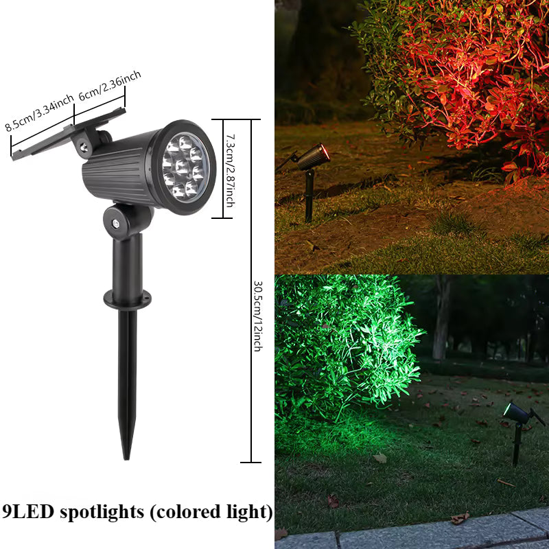 مصابيح سبوت LED تعمل بالطاقة الشمسية للمناظر الطبيعية - مصابيح خارجية تعمل بالطاقة الشمسية مقاومة للماء بمعيار IP65 للحديقة والعشب والفناء والممر (ألوان متعددة / أبيض / أبيض دافئ)