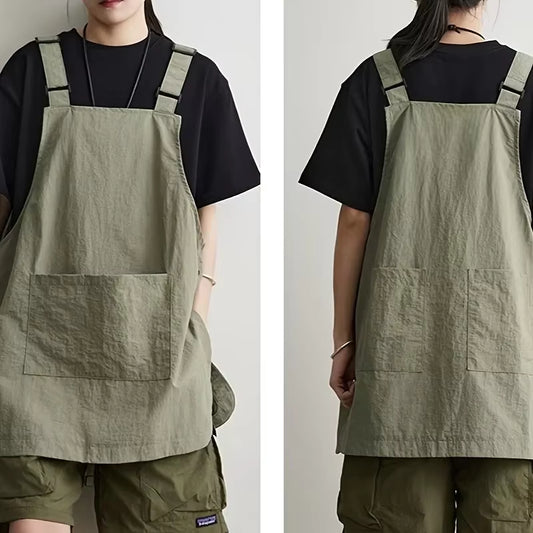 Japanese Waterproof Workwear Apron – Professional Unisex Apron for Barbers, Coffee Shops, and Outdoor Catering – Minimalist Kitchen Uniform