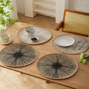 (38 CM) 1 Napperon rond en macramé et toile de jute – Napperon de table bohème en jute de 15 pouces – Napperons à franges tissés à la main pour décor de ferme et de mariage