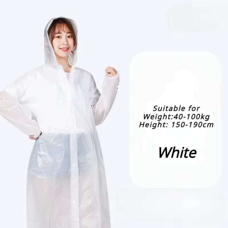 New Fashion Portable Waterproof Raincoat – Lightweight Reusable Rain Poncho for Adults – Breathable Hooded Rainwear for Travel, Camping, & Hiking (Multi-Color)