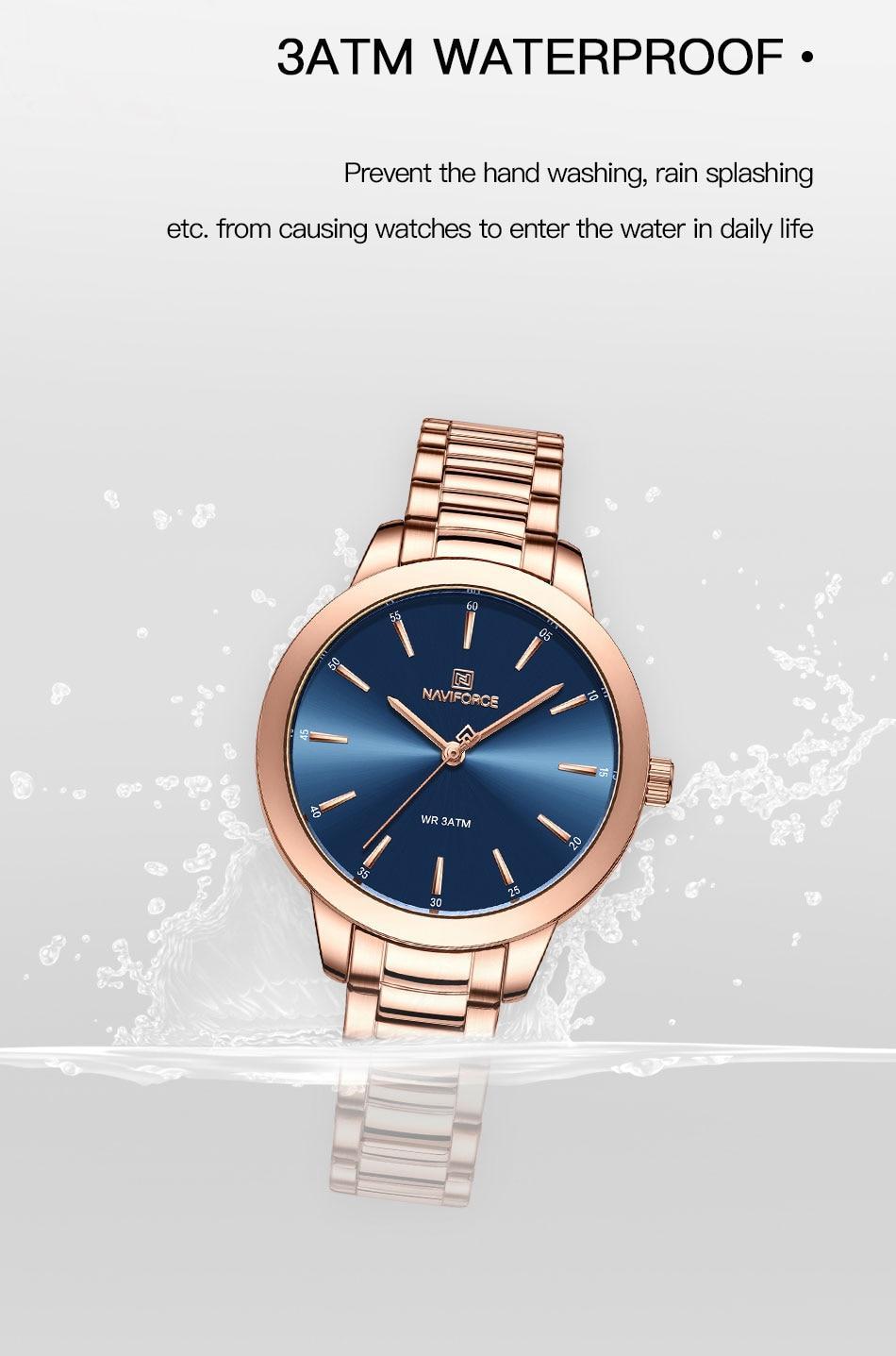 Montre femme NAVIFORCE en acier inoxydable (NF5025) 