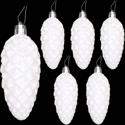 Christmas Concepts® 6-Pack 90mm Pine Cone Baubles – Shiny & Glitter Luxury Ornaments