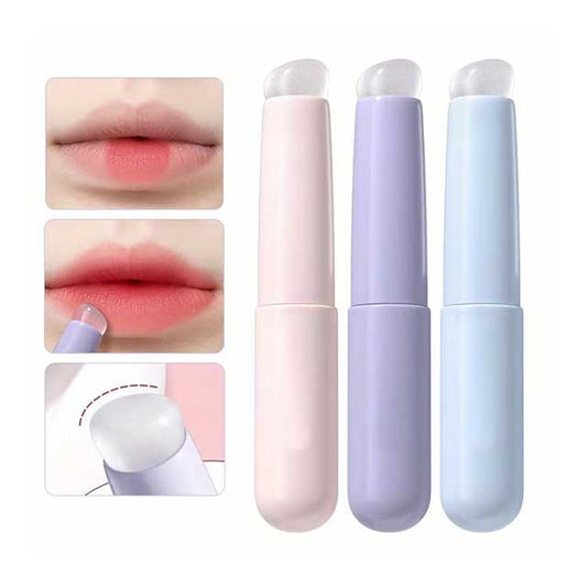 Silicone Lip Brush with Cap – Portable Lipstick & Balm Applicator with ABS Handle for Blending & Smudge Coverage